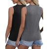 Zeagoo Womens 2026 Tank Tops Casual Crewneck Sleeveless T Shirts Loose Fit Summer Tunic Blouse(2 Pack-dark Grey and Black)
