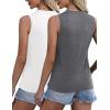 Zeagoo Womens 2026 Tank Tops Casual Crewneck Sleeveless T Shirts Loose Fit Summer Tunic Blouse(2 Pack-dark Grey and White)
