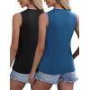 Zeagoo Womens 2026 Tank Tops Casual Crewneck Sleeveless T Shirts Loose Fit Summer Tunic Blouse(2 Pack-navy Blue and Black)