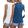 Zeagoo Womens 2026 Tank Tops Casual Crewneck Sleeveless T Shirts Loose Fit Summer Tunic Blouse(2 Pack-navy Blue and White)