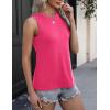 Zeagoo Womens 2026 Tank Tops Casual Crewneck Sleeveless T Shirts Loose Fit Summer Tunic Blouse(Hot Pink)