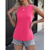 Zeagoo Womens 2026 Tank Tops Casual Crewneck Sleeveless T Shirts Loose Fit Summer Tunic Blouse(Hot Pink)