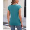 Zeagoo Womens 3 Pack Crewneck Cap Sleeve Tank Tops Casual Basic T Shirts Loose Fit Tee Summer Tops 2025(2-bluegreen)