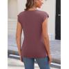 Zeagoo Womens 3 Pack Crewneck Cap Sleeve Tank Tops Casual Basic T Shirts Loose Fit Tee Summer Tops 2025(2-winered)