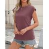 Zeagoo Womens 3 Pack Crewneck Cap Sleeve Tank Tops Casual Basic T Shirts Loose Fit Tee Summer Tops 2025(2-winered)