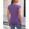 Zeagoo Womens 3 Pack Crewneck Cap Sleeve Tank Tops Casual Basic T Shirts Loose Fit Tee Summer Tops 2025(3 Pack:purpleblackwhite)