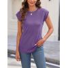 Zeagoo Womens 3 Pack Crewneck Cap Sleeve Tank Tops Casual Basic T Shirts Loose Fit Tee Summer Tops 2025(3 Pack:purpleblackwhite)