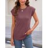 Zeagoo Womens 3 Pack Crewneck Cap Sleeve Tank Tops Casual Basic T Shirts Loose Fit Tee Summer Tops 2025(3 Pack:redgreenblack)