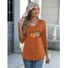 Zeagoo Womens Blouse Casual 3/4 Length Sleeve V Neck Basic T-Shirts Spring Summer Cute Tunic Tops Business Work Tees(Pumpkin-ws86)