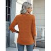 Zeagoo Womens Blouse Casual 3/4 Length Sleeve V Neck Basic T-Shirts Spring Summer Cute Tunic Tops Business Work Tees(Pumpkin-ws86)