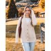 Zeagoo Women’s Cardigan 2025 Fall Winter Open Front Oversized Button V Neck Loose Soft Knit Sweater(Apricot)
