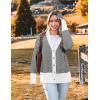Zeagoo Women’s Cardigan 2025 Fall Winter Open Front Oversized Button V Neck Loose Soft Knit Sweater(Black Stripe)