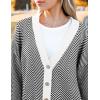 Zeagoo Women’s Cardigan 2025 Fall Winter Open Front Oversized Button V Neck Loose Soft Knit Sweater(Black Stripe)