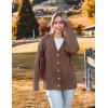 Zeagoo Women’s Cardigan 2025 Fall Winter Open Front Oversized Button V Neck Loose Soft Knit Sweater(Coffee)