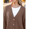 Zeagoo Women’s Cardigan 2025 Fall Winter Open Front Oversized Button V Neck Loose Soft Knit Sweater(Coffee)