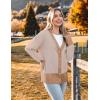Zeagoo Women’s Cardigan 2025 Fall Winter Open Front Oversized Button V Neck Loose Soft Knit Sweater(Khaki Stripe)