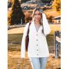 Zeagoo Women’s Cardigan 2025 Fall Winter Open Front Oversized Button V Neck Loose Soft Knit Sweater(White)