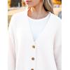 Zeagoo Women’s Cardigan 2025 Fall Winter Open Front Oversized Button V Neck Loose Soft Knit Sweater(White)