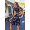 Zeagoo Women’s Casual A-Line Dresses with Pockets Summer Floral Tshirt Dress Short Sleeve Mini Dress Flowy Sundresses(Blue Floral Printed-2)