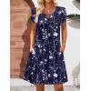Zeagoo Women’s Casual A-Line Dresses with Pockets Summer Floral Tshirt Dress Short Sleeve Mini Dress Flowy Sundresses(Blue Floral Printed-2)