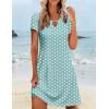 Zeagoo Women’s Casual A-Line Dresses with Pockets Summer Floral Tshirt Dress Short Sleeve Mini Dress Flowy Sundresses(Green Dot)