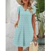 Zeagoo Women’s Casual A-Line Dresses with Pockets Summer Floral Tshirt Dress Short Sleeve Mini Dress Flowy Sundresses(Green Dot)