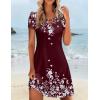 Zeagoo Women’s Casual A-Line Dresses with Pockets Summer Floral Tshirt Dress Short Sleeve Mini Dress Flowy Sundresses(Red Floral-8)
