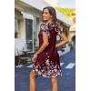 Zeagoo Women’s Casual A-Line Dresses with Pockets Summer Floral Tshirt Dress Short Sleeve Mini Dress Flowy Sundresses(Red Floral-8)