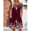 Zeagoo Women’s Casual A-Line Dresses with Pockets Summer Floral Tshirt Dress Short Sleeve Mini Dress Flowy Sundresses(Red Floral-8)