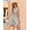 Zeagoo Womens Casual Dress for Summer Tank Dress Loose Flowy Beach Dress with Pockets Hankerchief Flare Midi Sundress 2026(Beige Sf239)