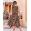 Zeagoo Womens Casual Dress for Summer Tank Dress Loose Flowy Beach Dress with Pockets Hankerchief Flare Midi Sundress 2026(Brown Xh267)