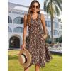 Zeagoo Womens Casual Dress for Summer Tank Dress Loose Flowy Beach Dress with Pockets Hankerchief Flare Midi Sundress 2026(Brown Xh267)