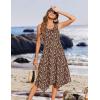Zeagoo Womens Casual Dress for Summer Tank Dress Loose Flowy Beach Dress with Pockets Hankerchief Flare Midi Sundress 2026(Brown Xh267)