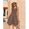 Zeagoo Womens Casual Dress for Summer Tank Dress Loose Flowy Beach Dress with Pockets Hankerchief Flare Midi Sundress 2026(Brown Xh267)