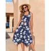 Zeagoo Womens Casual Dress for Summer Tank Dress Loose Flowy Beach Dress with Pockets Hankerchief Flare Midi Sundress 2026(Navy Sf157)