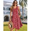 Zeagoo Womens Casual Dress for Summer Tank Dress Loose Flowy Beach Dress with Pockets Hankerchief Flare Midi Sundress 2026(Red Xh268)