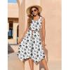 Zeagoo Womens Casual Dress for Summer Tank Dress Loose Flowy Beach Dress with Pockets Hankerchief Flare Midi Sundress 2026(White Sf196)