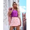Zeagoo Women’s Casual Ruffle Sleeve Summer Tops Sexy V Neck Shirts Short Sleeve Loose T Shirt Blouses(Maroon)