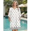 Zeagoo Womens Casual Summer Dress Boho Beach Dresses Tassel Tie Neck 2026 Floral Cover Up Spring 3/4 Sleeve Mini Sundress(Apricot)