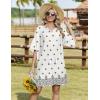 Zeagoo Womens Casual Summer Dress Boho Beach Dresses Tassel Tie Neck 2026 Floral Cover Up Spring 3/4 Sleeve Mini Sundress(Apricot)