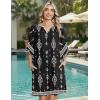 Zeagoo Womens Casual Summer Dress Boho Beach Dresses Tassel Tie Neck 2026 Floral Cover Up Spring 3/4 Sleeve Mini Sundress(Black Apricot)