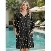 Zeagoo Womens Casual Summer Dress Boho Beach Dresses Tassel Tie Neck 2026 Floral Cover Up Spring 3/4 Sleeve Mini Sundress(Black Lines)