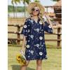 Zeagoo Womens Casual Summer Dress Boho Beach Dresses Tassel Tie Neck 2026 Floral Cover Up Spring 3/4 Sleeve Mini Sundress(Flower)