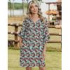Zeagoo Womens Casual Summer Dress Boho Beach Dresses Tassel Tie Neck 2026 Floral Cover Up Spring 3/4 Sleeve Mini Sundress(Light Blue)