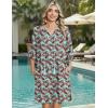Zeagoo Womens Casual Summer Dress Boho Beach Dresses Tassel Tie Neck 2026 Floral Cover Up Spring 3/4 Sleeve Mini Sundress(Light Blue)