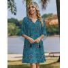Zeagoo Womens Casual Summer Dress Boho Beach Dresses Tassel Tie Neck 2026 Floral Cover Up Spring 3/4 Sleeve Mini Sundress(Mandala)