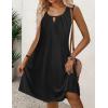 Zeagoo Womens Casual Summer Dresses 2025 Boho Sleeveless Sundresses with Pockets Pleated Beach Floral T Shirt Dresses(Black)