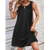 Zeagoo Womens Casual Summer Dresses 2025 Boho Sleeveless Sundresses with Pockets Pleated Beach Floral T Shirt Dresses(Black)