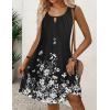 Zeagoo Womens Casual Summer Dresses 2025 Boho Sleeveless Sundresses with Pockets Pleated Beach Floral T Shirt Dresses(Black-printed-03)