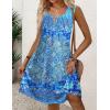 Zeagoo Womens Casual Summer Dresses 2025 Boho Sleeveless Sundresses with Pockets Pleated Beach Floral T Shirt Dresses(Blue-floral Printed)